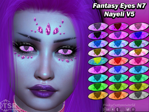 Sims 4 — Fantasy Eyes N7 - Nayeli V5 by PinkyCustomWorld — Cute fantasy eyes inspired by space in lots of different