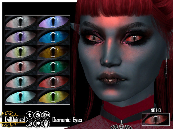 Sims 4 — Demonic Eyes by EvilQuinzel — Demonic eyes for your occult sims! - Facepaint category; - Female and male; - Teen