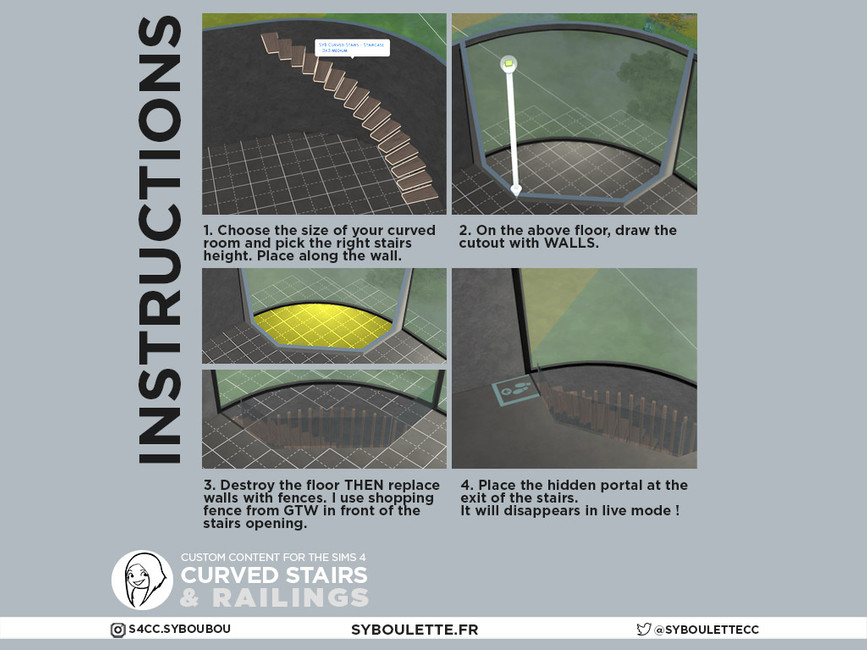 The Sims Resource - Patreon Early release - Curved stairs part 1: Steps