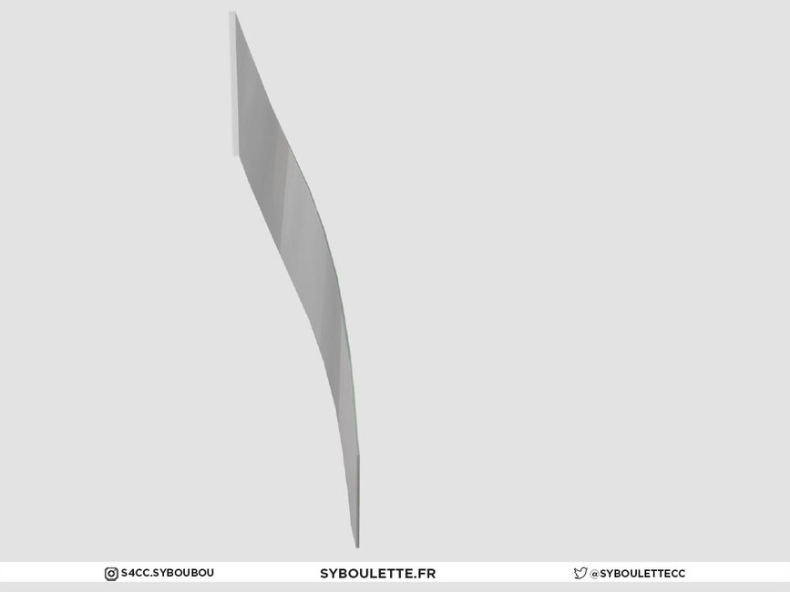 The Sims Resource - Curved glass railing - 2x2 (tall) - mirrored