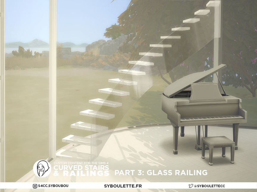 The Sims Resource - Patreon Early release - Curved stairs part 3 Glass ...