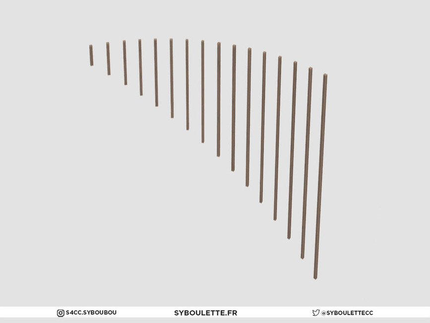 The Sims Resource - Curved stripes railing - 4x4 (tall) - Mirrored