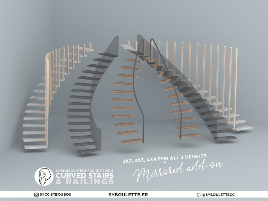 The Sims Resource - Patreon Early release - Curved stairs part4 ...