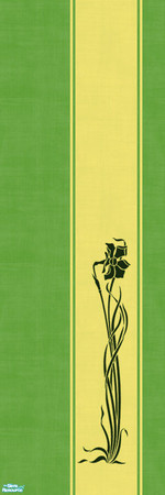 Sims 2 — green wall set with flower - wall 3 by Svealyn — part of my elegant green wall set with art nouveau flower 