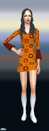Sims 2 — Retro Gal - 05 by SaeraMaples — Get into the groove! 1 Mesh and 5 recolors the will make your Sim gals boogy!
