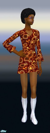 Sims 2 — Retro Gal - 01 by SaeraMaples — Get into the groove! 1 Mesh and 5 recolors the will make your Sim gals boogy!