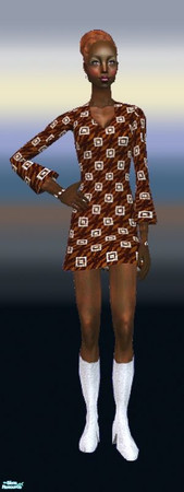 Sims 2 — Retro Gal - 02 by SaeraMaples — Get into the groove! 1 Mesh and 5 recolors the will make your Sim gals boogy!