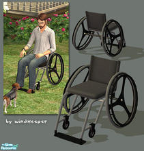Sims 2 — Modern Wheelchair - grey seat by Windkeeper — Recolor for modern wheelchair mesh from this set. Requires that