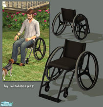 Sims 2 — Modern Wheelchair - black frame by Windkeeper — Recolor for modern wheelchair mesh from this set. Requires that