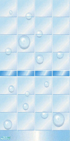 Sims 2 — Just Ducky Bath Wall 2 by Riverwillows — Cute blue bath tiles with bubbles. Part of the Just Ducky Nursery by