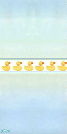 Sims 2 — Just Ducky Baby Wall by Riverwillows — A lovely wall in blues and yellows, with a rubber ducky border. Part of