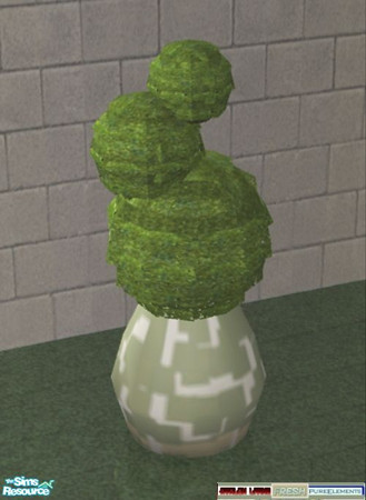 Sims 2 — Avalon Living - Fresh - Topiary by SaeraMaples — A \"Fresh\" recolor for the Avalon Living set.