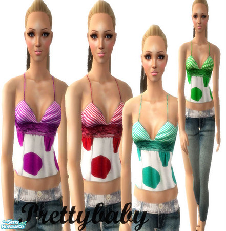 Sims 2 — Everyday Set for AF by pretty_baby — a set of four outfits. jeans and a top. in four different colours. no mesh