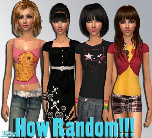 Sims 2 — How Random by pretty_baby — 4 different outfits. no mesh needed, i hope you enjoy!!