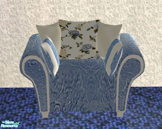 Sims 2 — Issy\'s Sewing Room - Armchair by Riverwillows — A lovely sewing room, in blues and florals, made especially for