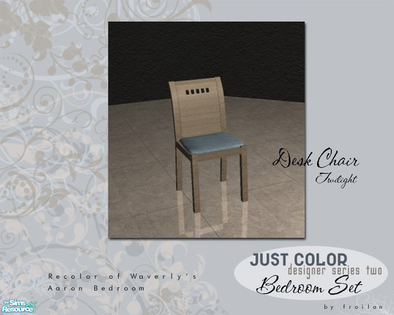 Sims 2 — Just Color Series Two Bedroom - Desk Chair-Twilight by froilan — Just color and nothing more. Series Two brings