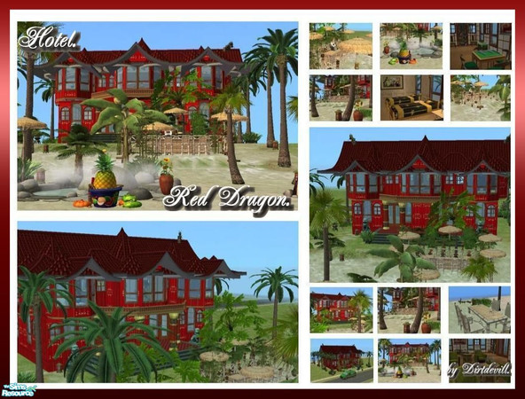 Sims 2 — Red Dragon - Hotel by Dirtdevill — Red Dragon Hotel is build on a 2x4 lot for quick & easy playing. There