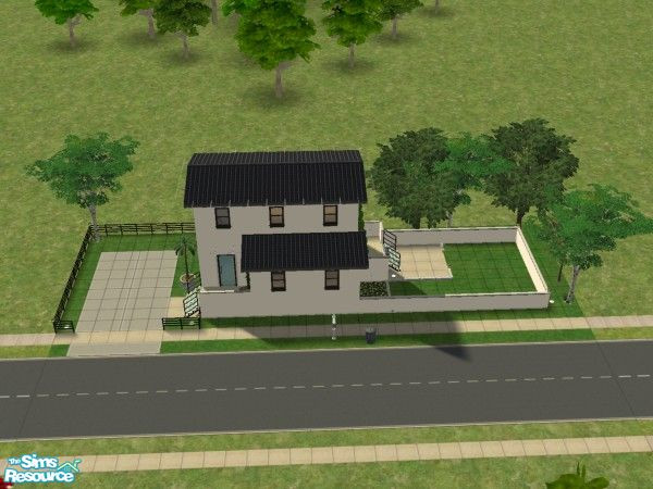 Sims 2 — Starter 1 by rachk116 — 1 bedroomed starter home. Small graden with driveway. Not furnished but decorated