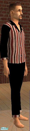 Sims 2 — Mr Conservative - Black & Red Knit by MsPixie618 — Modest PJ's for those shy sims who prefer to stay
