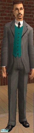 Sims 2 — Mr Conservative - Charcoal / Teal by MsPixie618 — Formal wear for that shy sim who prefers not to call attention