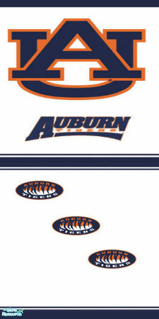 Sims 2 — Auburn tigers wall 1 by gonein60 — A set of 2 walls.