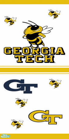 Sims 2 — Georgia tech wall by gonein60 — l got bored so l maked this, credit to all the people for there pic's.
