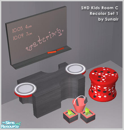 Sims 2 — SHD Kids Room C - Recolor set 1 by Sunair — SHD Kids Room C - Recolor set 1 (black)