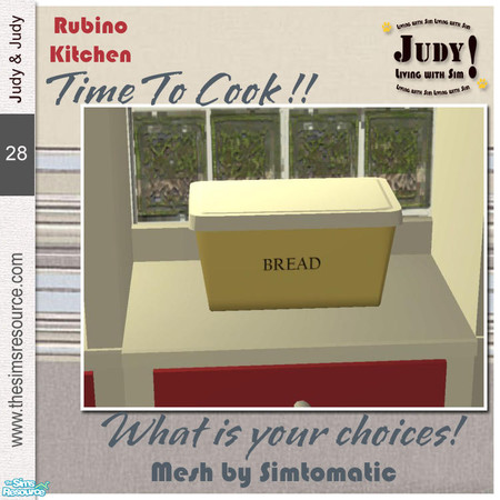 Sims 2 — Judy Rubino Kitchen - Bread Bin by judyhugsnoopy — Recolor of Simtomatic Simple Kitchen Set. You must need to