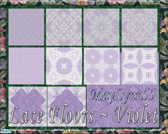 Sims 2 — Lace Floors - Violet by maylynn55 — These floors are all violet with all of the same backgrounds used in the
