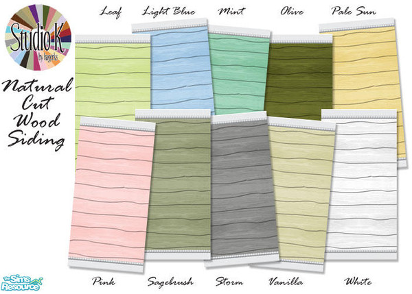 Sims 2 — Studio K Natural Cut Wood Siding 02 by StudioKhagerks — 11-20 of 20 colors (you will recognize some of the