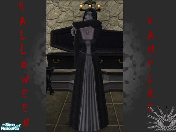 Sims 2 — Halloween Costume-Vampire by Tamara131 — I just changed the red part of the dress to grey, not much but