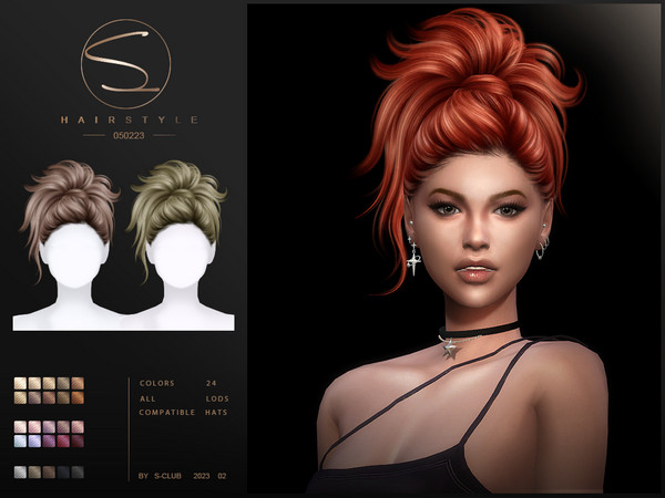 The Sims Resource - Elegante updo hairstyle ANNA(050223)