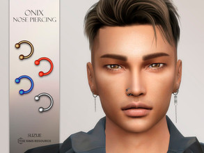 Sims 4 — Onix Nose Piercing (Right) by Suzue — -New Mesh (Suzue) -8 Swatches -For Female and Male -HQ Compatible