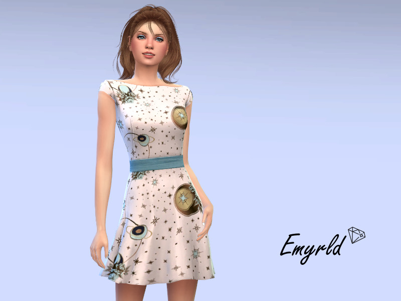 Sims 4 Pink Celestial Dress (requires City Living) by Emyrld