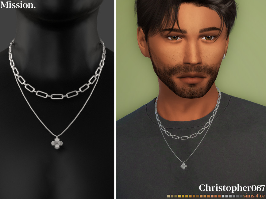 Second Life Marketplace - Men's silver cross necklace