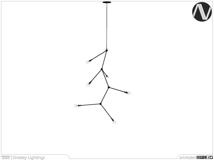 The Sims Resource Greeley Ceiling Lamp Molecular Shape Medium