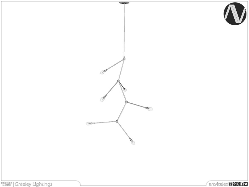 The Sims Resource Greeley Ceiling Lamp Molecular Shape Medium