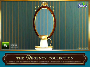 Sims 3 — Daphne's British Regency Mirror Wall 02 by Cashcraft — A re-colorable variant of the elegant, gold oval mirror.