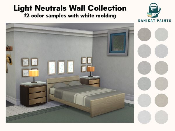 Sims 4 — Light Neutrals Wall Collection by Danikat15 — This collection of light neutral and white paints is a perfect