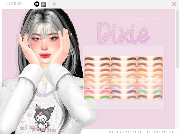 Sims 4 — Dixie Eyebrows N05 by Learxfl — - 24 EA swatches - HQ / BGC Compatible - Female / Male - All Ages - All Occult