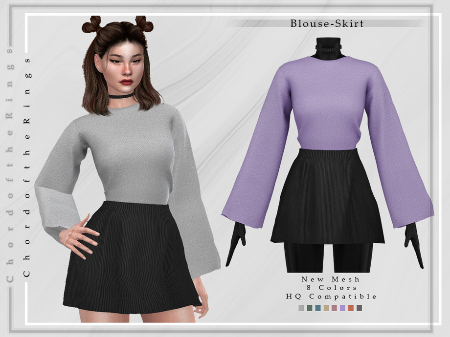 The Sims Resource - Blouse-Skirt D-204