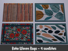 Sims 4 — Boho Woven Rugs by LucidRayne — Boho Woven Rugs. Original design art is AI Created. 4 swatches