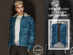 Sims 4 — [PATREON] Psychology Academia - Denim Jacket *Early Access* by Camuflaje — * New mesh * Compatible with the base