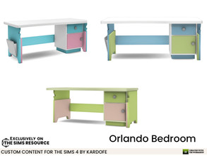 Sims 4 — Orlando Bedroom Desk by kardofe — Children's desk in cheerful colours, in three different options