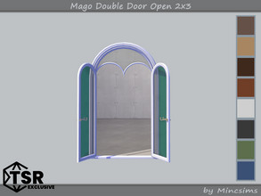 Sims 4 — Mago Double Door Open 2x3 by Mincsims — Basegame Compatible 8 swatches