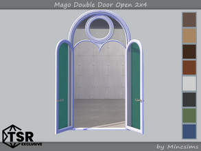 Sims 4 — Mago Double Door Open 2x4 by Mincsims — Basegame Compatible 8 swatches