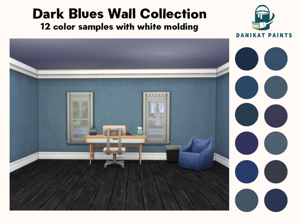 Sims 4 — Dark Blues Paint Collection by Danikat15 — Introducing our stunning paint collection of dark blues, inspired by