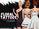 Sims 4 — Floral Tattoo Pack 01 (Left Shoulder) by mickimagnum — -12 Different Floral Tattoos for Left Shoulder with