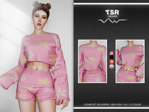 Sims 4 — FLOWER SET-310 (JUMPER) BD887 by busra-tr — 10 colors Adult-Elder-Teen-Young Adult For Female Custom thumbnail