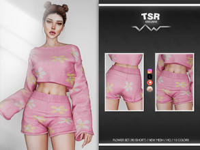 Sims 4 — FLOWER SET-310 (SHORT) BD888 by busra-tr — 10 colors Adult-Elder-Teen-Young Adult For Female Custom thumbnail